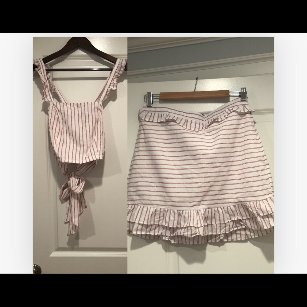 Aqua two piece shirt and skirt NWT